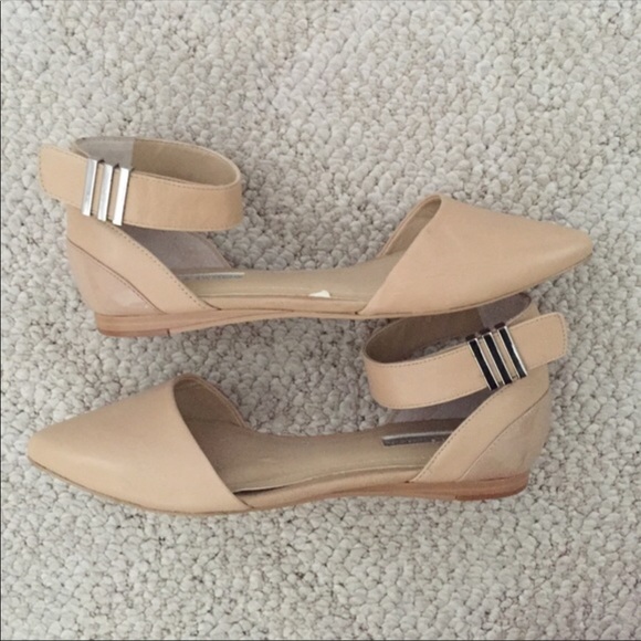 BCBGeneration Shoes - Nude Ballet Flats With an Ankle Strap